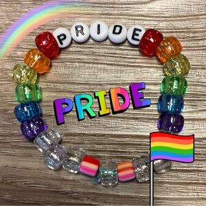 Pride Month gay rainbow LGBTQ flag handmade anime Kandi Bracelet Cosplay jewelry